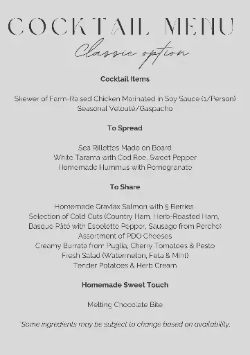 Dinner / Lunch COCKTAIL MENU 